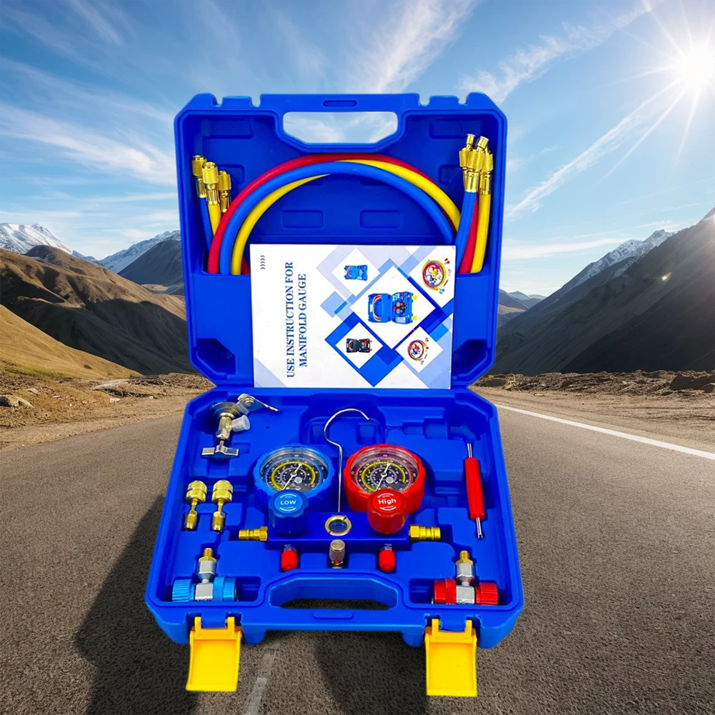 Манометрический коллектор для диагностики кондиционеров, 3-ходовой, для автомобильных систем кондиционирования, для фреонов R134A/R22/R410/R404
Манометрический коллектор для диагностики кондиционеров, 3-ходовой, для автомобильных систем кондиционирования, для фреонов R134A/R22/R410/R404