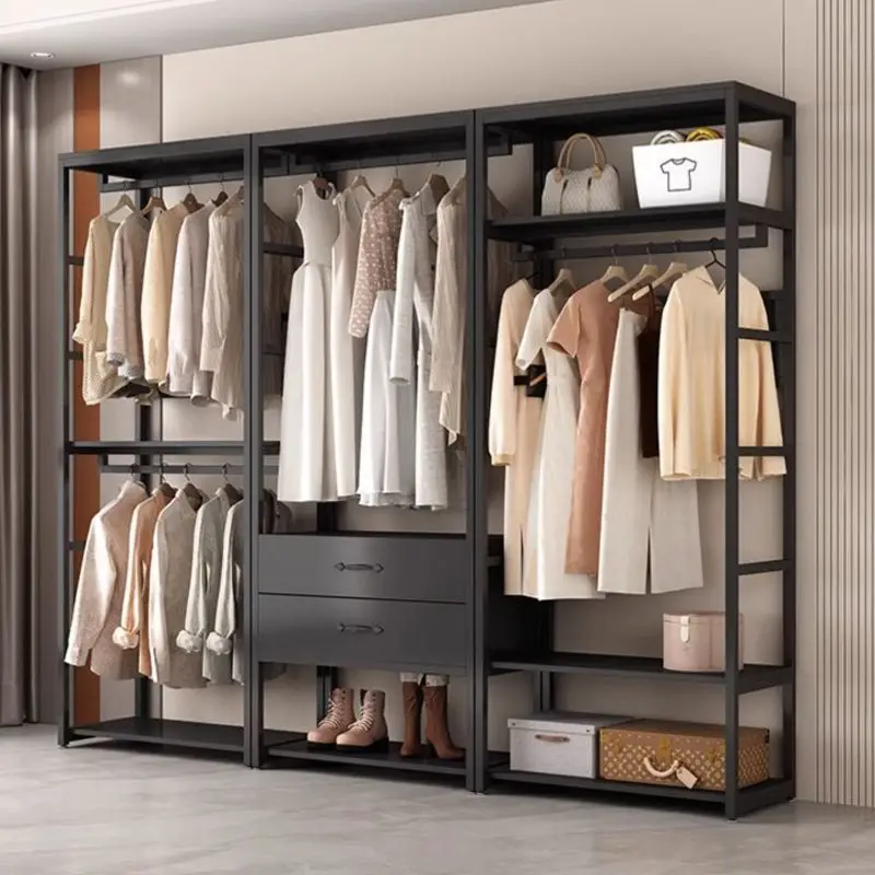 Open Metal Wardrobe Floor-to-ceiling Hanger Cloakroom Floor-to-ceiling Hanger Household Bedroom Walk-in Coat Rack
Open Metal Wardrobe Floor-to-ceiling Hanger Cloakroom Floor-to-ceiling Hanger Household Bedroom Walk-in Coat Rack