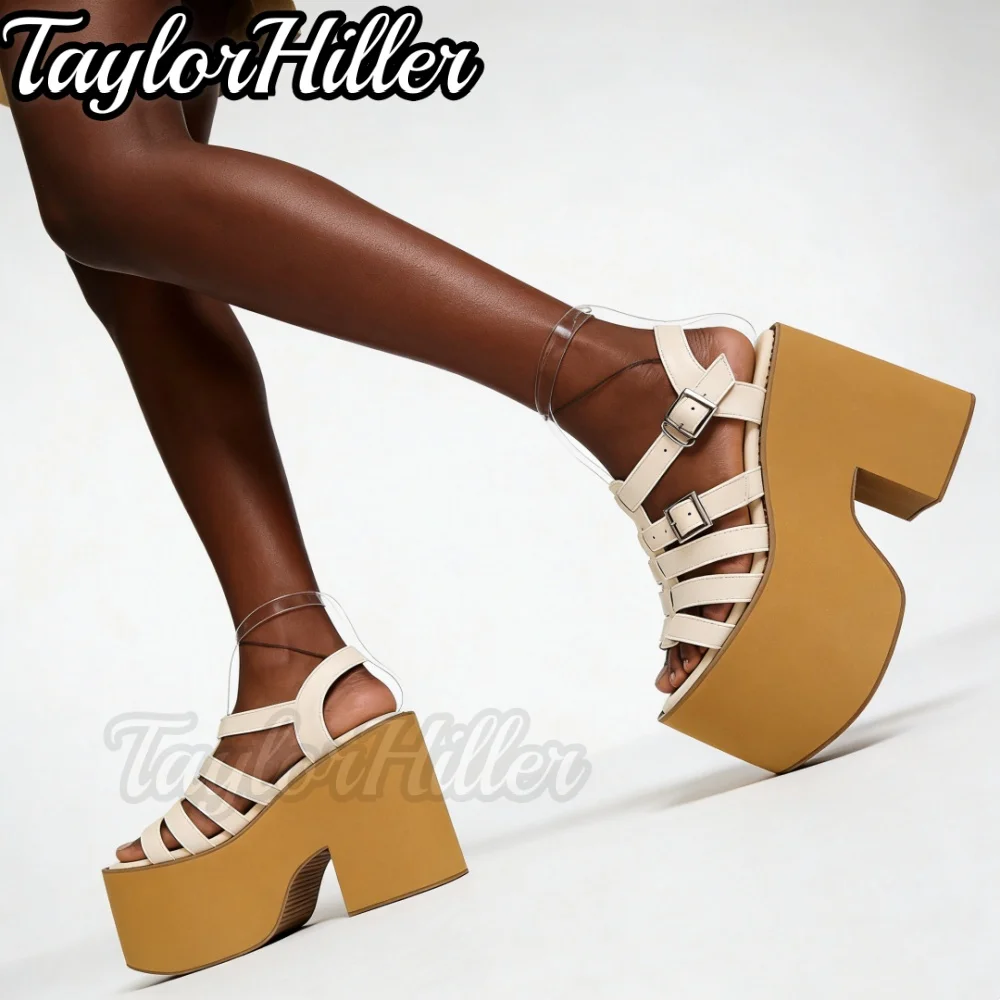 White Gladiator Sandals Strappy Metal Decor Bucke Strap Thick Sole High Heels Roman Style Spring Summer Outer Dress Party Shoes
White Gladiator Sandals Strappy Metal Decor Bucke Strap Thick Sole High Heels Roman Style Spring Summer Outer Dress Party Shoes