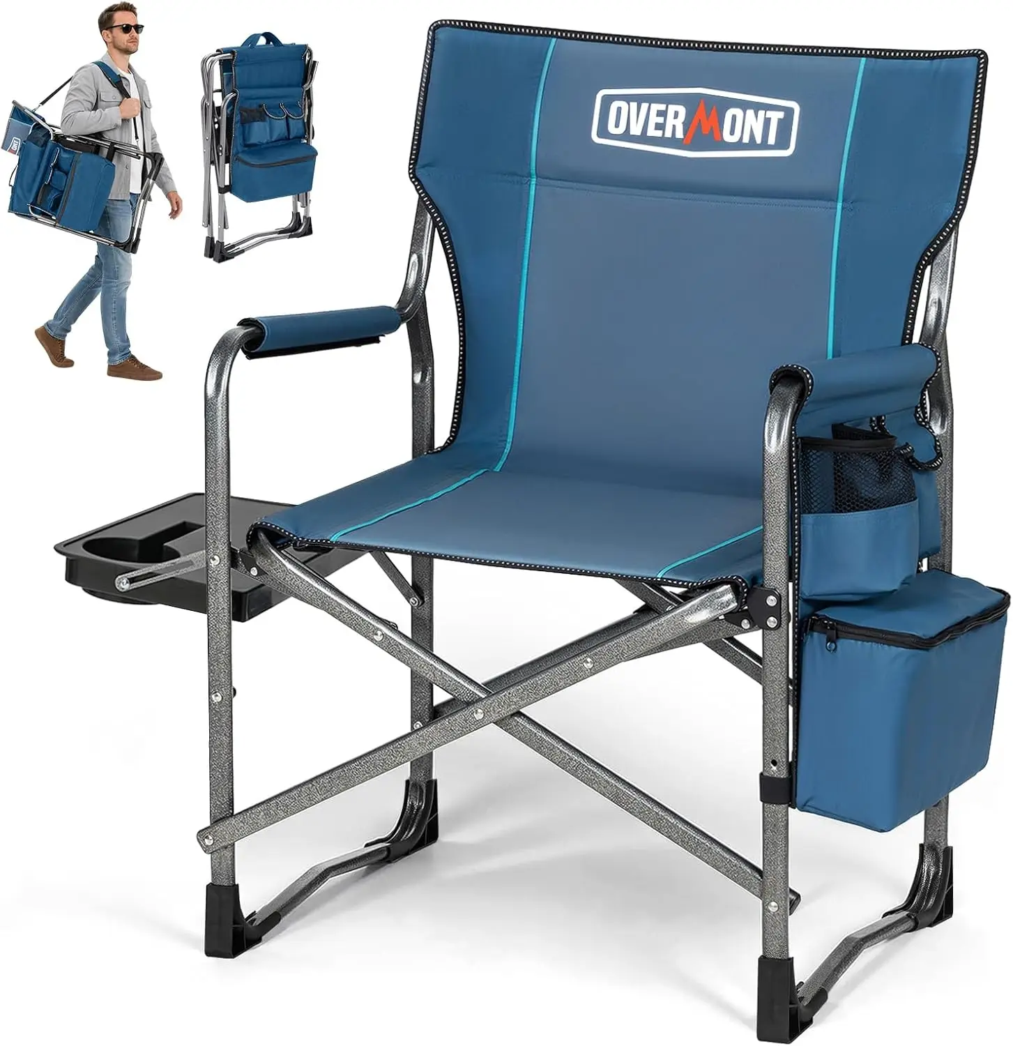 Portable Heavy Duty Foldable Camping Chair with Side Table & Cooler Bag for Outdoor Activities, Supports 400lbs
Portable Heavy Duty Foldable Camping Chair with Side Table & Cooler Bag for Outdoor Activities, Supports 400lbs
