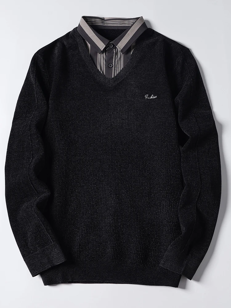 Men's Fashionable Soft Warm Simple Double Collar Knitted Sweater Fake Two-Piece Winter Casual Wear Polyester Nylon Blend
Men's Fashionable Soft Warm Simple Double Collar Knitted Sweater Fake Two-Piece Winter Casual Wear Polyester Nylon Blend