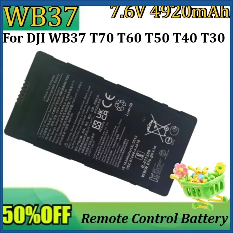 New WB37 7.6V 4920mAh high quality Battery for DJI WB37 T70 T60 T50 T40 T30 Remote Control Battery
New WB37 7.6V 4920mAh high quality Battery for DJI WB37 T70 T60 T50 T40 T30 Remote Control Battery