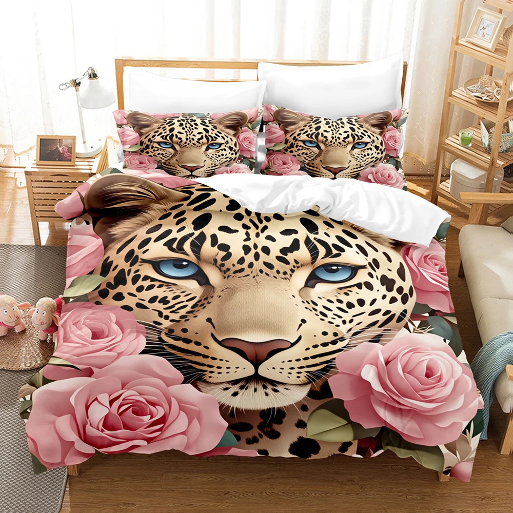3pcs Single Twin Size Duvet Cover With 2 Pillowcases 3D Leopard Print Floral Breathable Bedding Sets 100% Polyester Home Decor
3pcs Single Twin Size Duvet Cover With 2 Pillowcases 3D Leopard Print Floral Breathable Bedding Sets 100% Polyester Home Decor