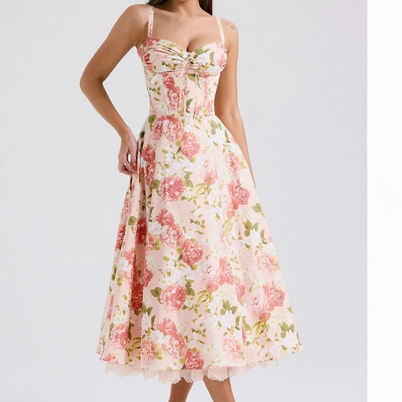 2026 Women Floral Print Spaghetti Straps Maxi Dress Summer Female Elegant Midi Long Party Dresses French Bohemia Holiday Robe
2026 Women Floral Print Spaghetti Straps Maxi Dress Summer Female Elegant Midi Long Party Dresses French Bohemia Holiday Robe