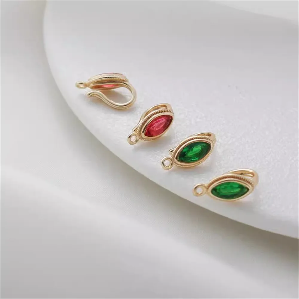 14k Copper-clad Gold Zircon Leaf Hook Button with Diamond Earrings DIY Handmade Jewelry Material Accessories
14k Copper-clad Gold Zircon Leaf Hook Button with Diamond Earrings DIY Handmade Jewelry Material Accessories