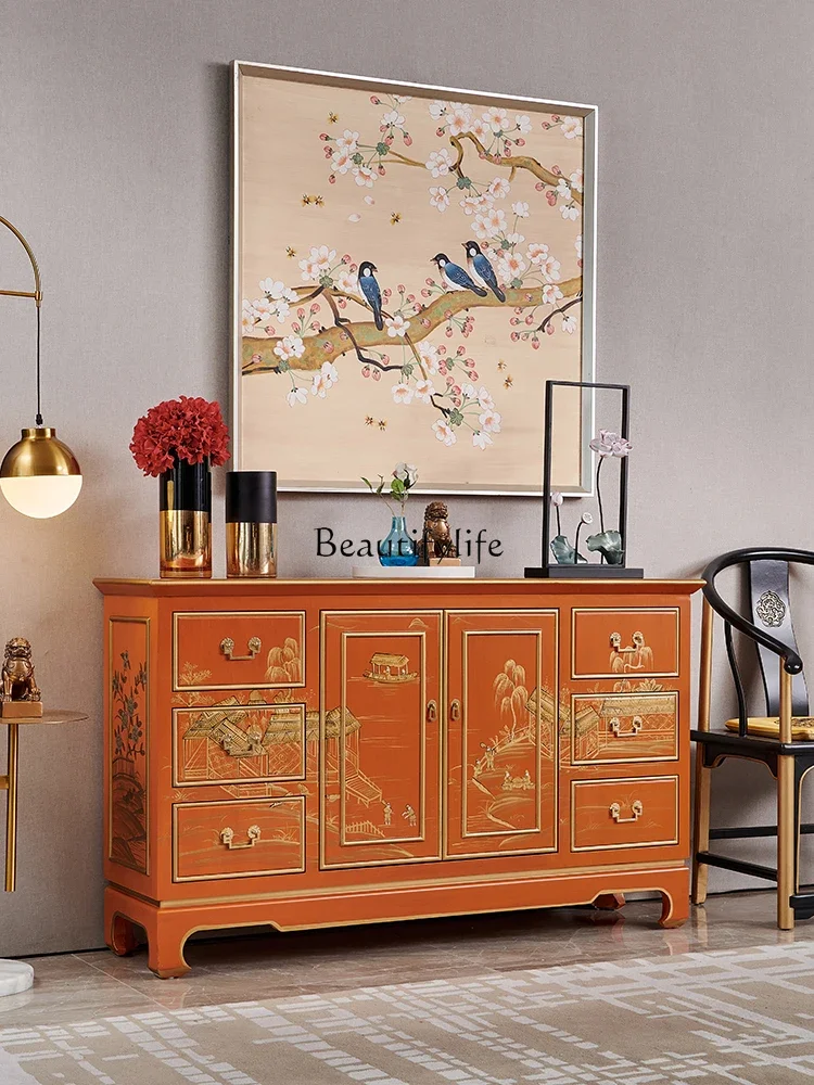 pg46French Style Vintage Orange Green Modern Light Luxury Chinese Style Wall-Mounted Console Living Room Storage Cabinet
pg46French Style Vintage Orange Green Modern Light Luxury Chinese Style Wall-Mounted Console Living Room Storage Cabinet