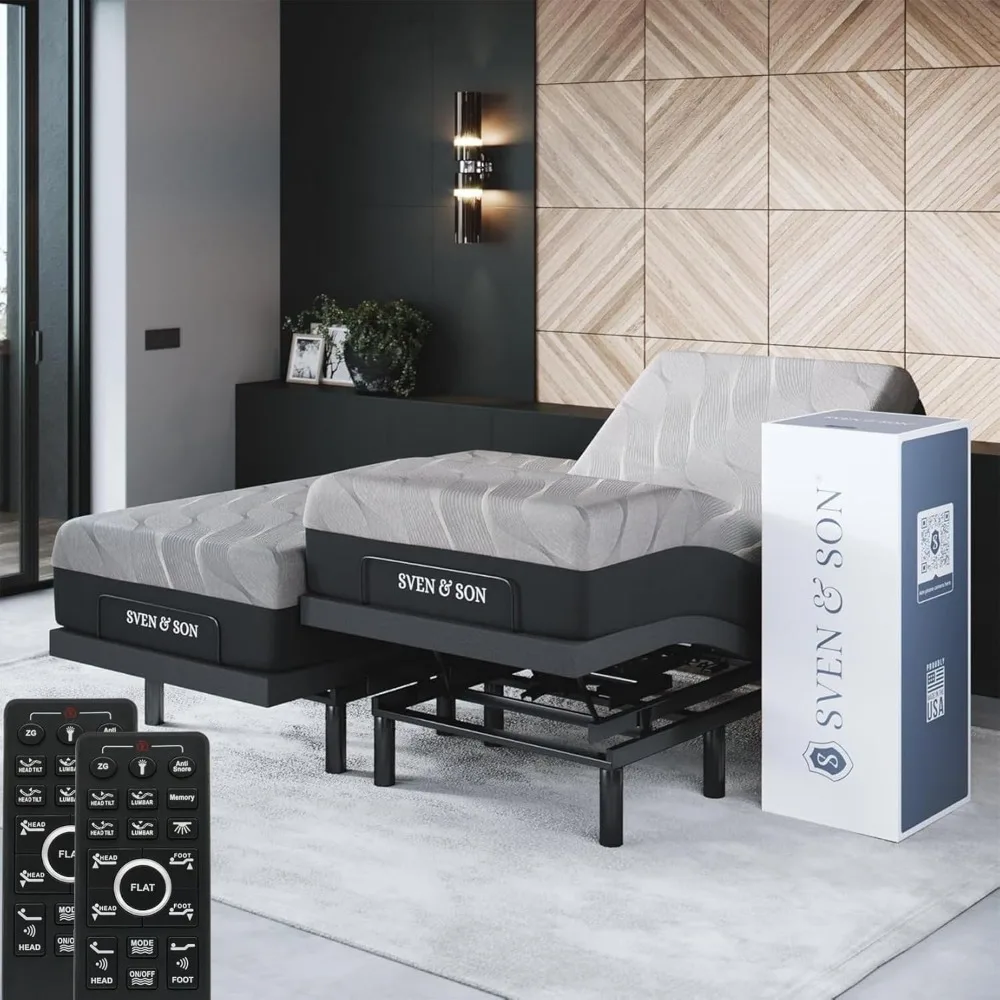Adjustable Bed Base-Frame Hybrid Spring , Head and Foot Lift, Lumbar, Pillow-Tilt, Massage, Under-Bed Lights
Adjustable Bed Base-Frame Hybrid Spring , Head and Foot Lift, Lumbar, Pillow-Tilt, Massage, Under-Bed Lights