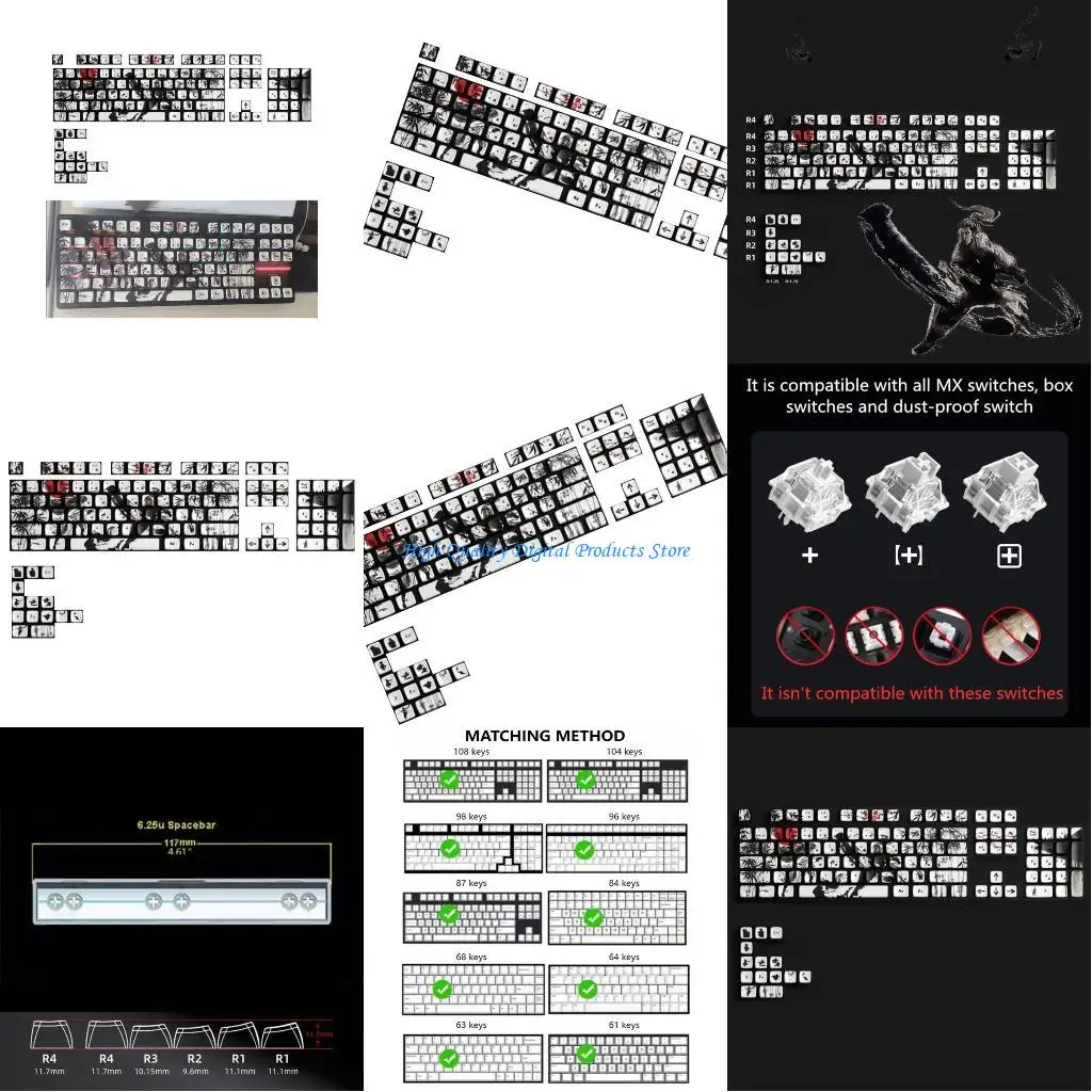 U2JE Сублимационная печать на клавиатуре, 118 клавишных колпачков, усиленных ПК из ПБТ, противоскользящая защита от масла
U2JE Сублимационная печать на клавиатуре, 118 клавишных колпачков, усиленных ПК из ПБТ, противоскользящая защита от масла