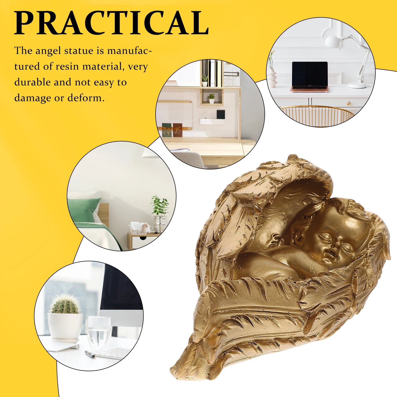 1pc Golden Angel Statue Resin Cherub Figurine White Mini Sculpture Home Décor Ornament for Table Shelf Garden Resin Crafts Angel
1pc Golden Angel Statue Resin Cherub Figurine White Mini Sculpture Home Décor Ornament for Table Shelf Garden Resin Crafts Angel