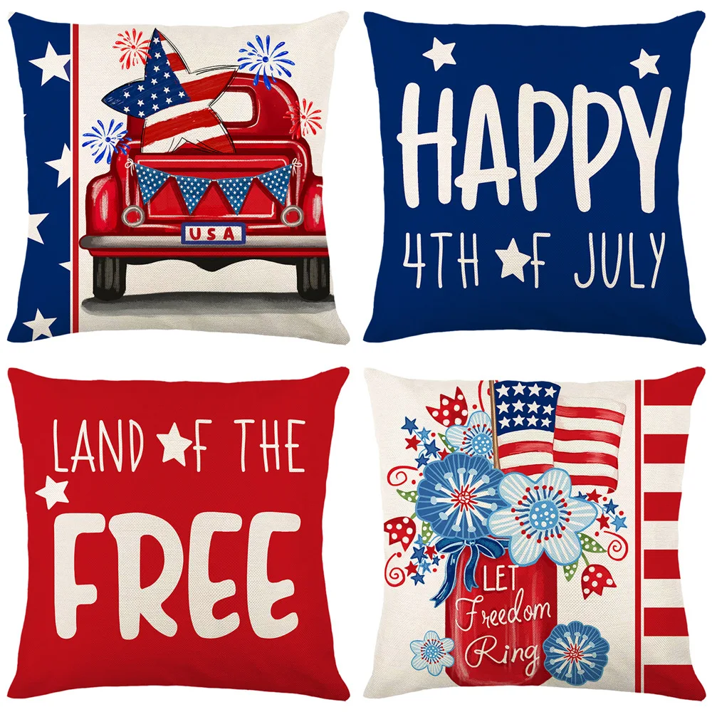 Fourth of July Cushion Cover Red Blue and White Pillowcase Square Pillow Cover 4th of July Independence Day Decorations for Home
Fourth of July Cushion Cover Red Blue and White Pillowcase Square Pillow Cover 4th of July Independence Day Decorations for Home