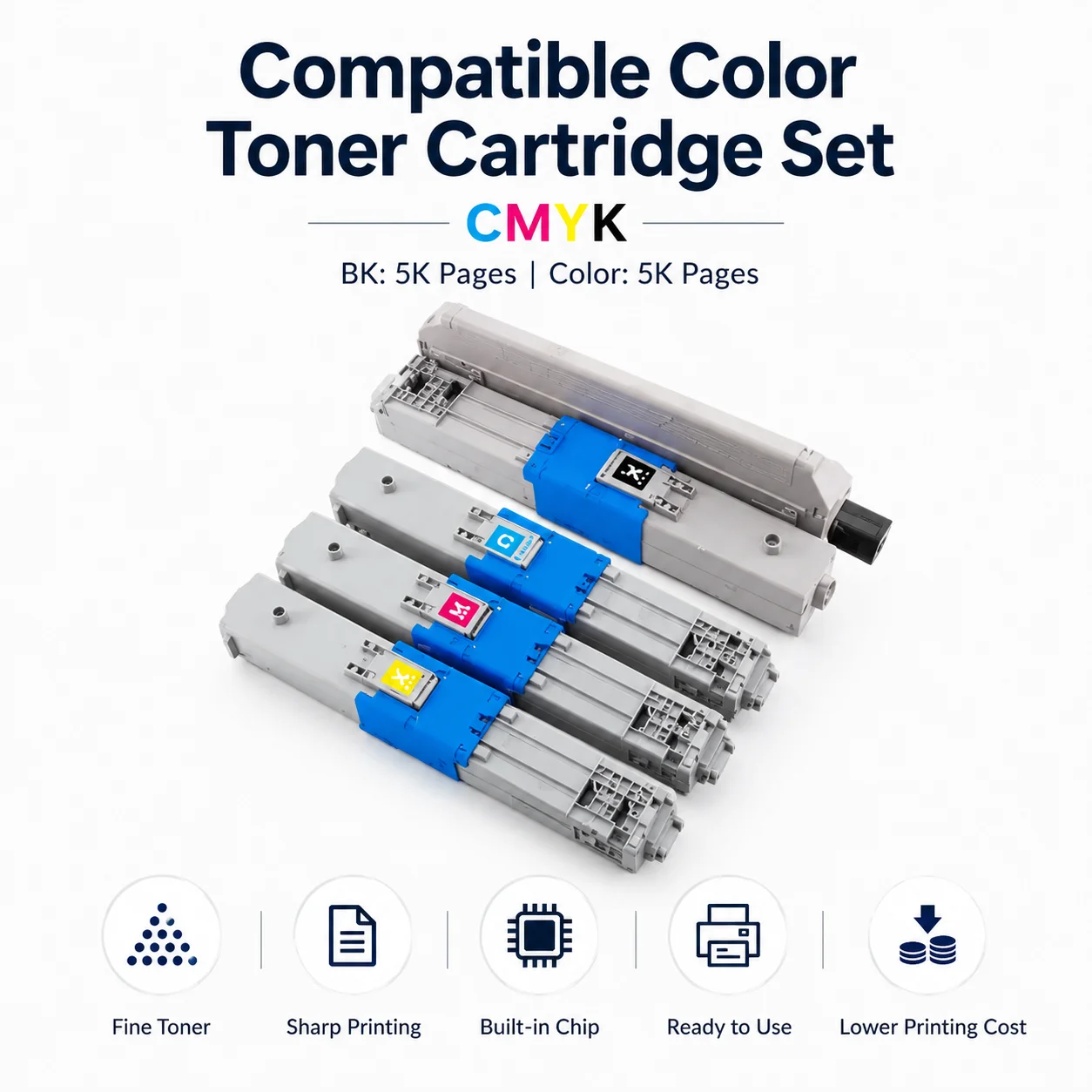 4Pcs 5K High Yield C530 C510 MC561 C531 C511 MC562 Toner Cartridge Compatible OKI C511dn MC562dnw MC562dn Toner oki C531dn
4Pcs 5K High Yield C530 C510 MC561 C531 C511 MC562 Toner Cartridge Compatible OKI C511dn MC562dnw MC562dn Toner oki C531dn