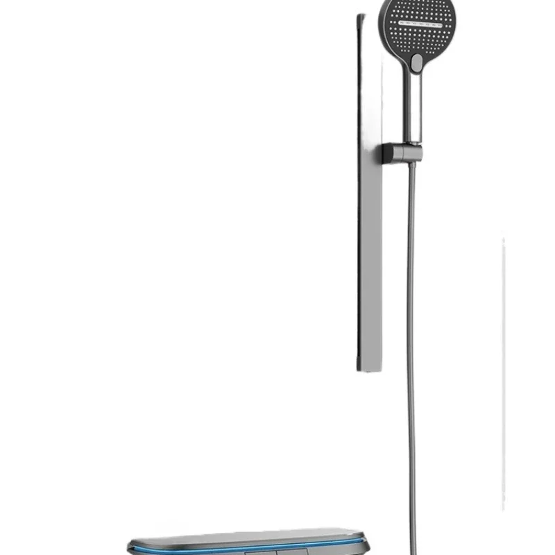 Milk white gun gray thermostatic shower digital display bathroom bathtub roofless spray minimalist shower set faucet 
Milk white gun gray thermostatic shower digital display bathroom bathtub roofless spray minimalist shower set faucet
