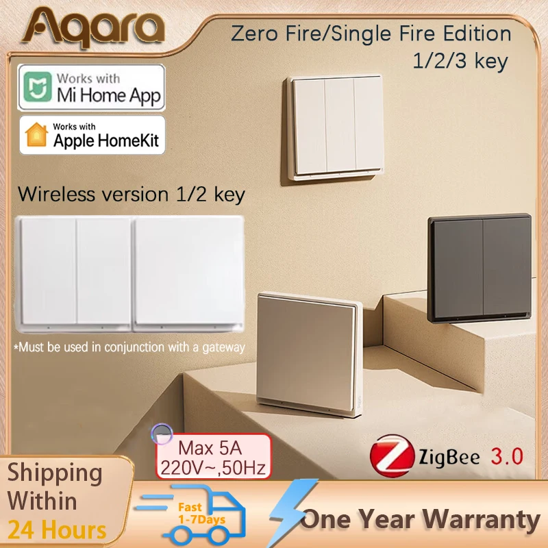 Умный настенный выключатель Aqara E1 ZigBee 3.0 с 1/2 кнопками, беспроводной выключатель света для умного дома, с подключением по фазе и без нейтрали, для Mi Home и HomeKit
Умный настенный выключатель Aqara E1 ZigBee 3.0 с 1/2 кнопками, беспроводной выключатель света для умного дома, с подключением по фазе и без нейтрали, для Mi Home и HomeKit