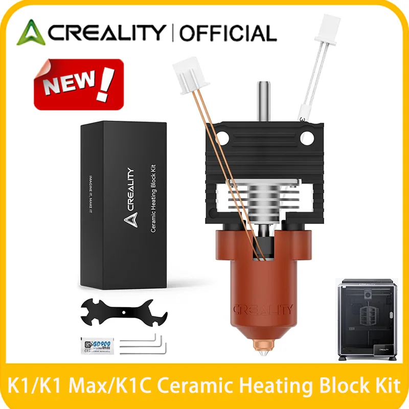 Creality 2025 K1 SE/K1C/K1/K1 Max Hotend Ceramic Heating Block Kit,Terminal with Buckle,Official New Version K1 Series Nozzle Ki
Creality 2025 K1 SE/K1C/K1/K1 Max Hotend Ceramic Heating Block Kit,Terminal with Buckle,Official New Version K1 Series Nozzle Ki