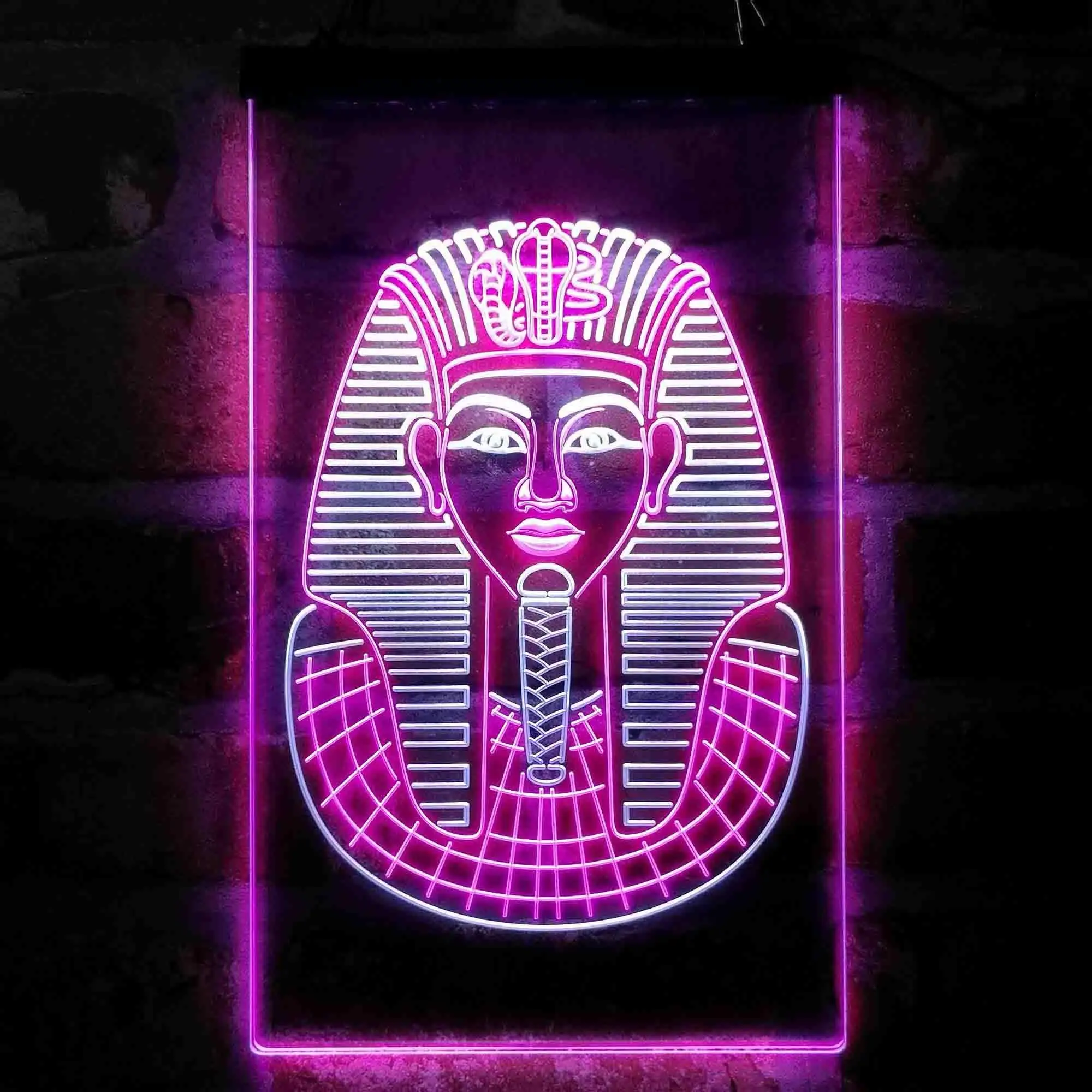 Golden Cobra and Vulture Mask of Pharaoh Egyptian King Dual-color LED Neon Sign st6-i4054
Golden Cobra and Vulture Mask of Pharaoh Egyptian King Dual-color LED Neon Sign st6-i4054