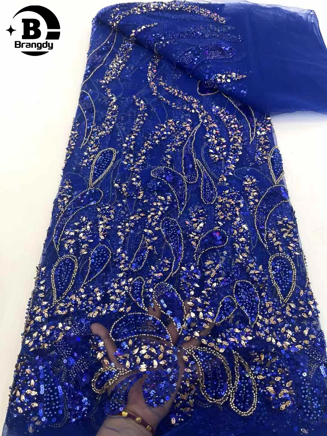 2025 Elegant French Hand-Beaded Lace Fabric High Quality French Tulle Nigerian Sequin Mesh Wedding Lace Fabric Sewn 5 Yards
2025 Elegant French Hand-Beaded Lace Fabric High Quality French Tulle Nigerian Sequin Mesh Wedding Lace Fabric Sewn 5 Yards