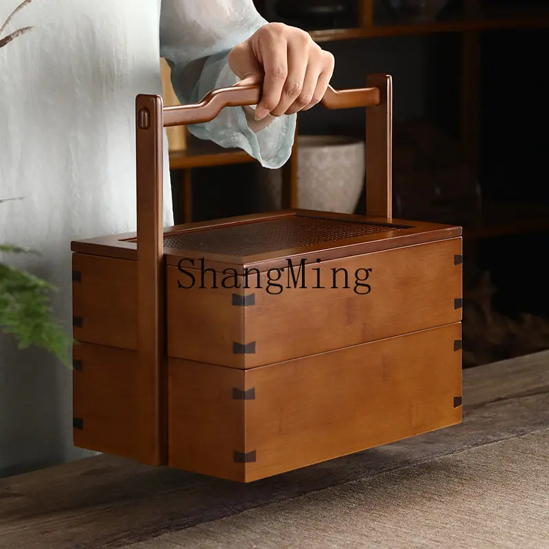 FG Bamboo Food Double Layer Chinese Antique Carrying Box Picnic Portable Portable Storage Box New Year's Gift Box
FG Bamboo Food Double Layer Chinese Antique Carrying Box Picnic Portable Portable Storage Box New Year's Gift Box