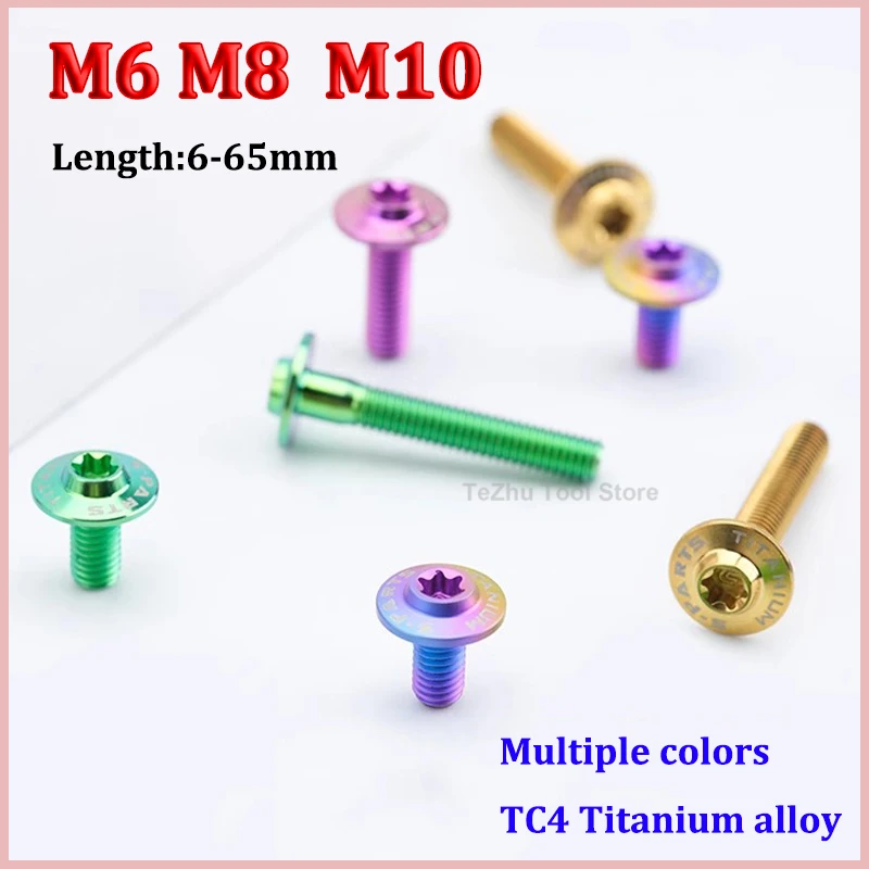 1Pc Titanium Bolt M6 M8 M10 x 6 8 10 12 14 15 16 18 20 25 30 40 65mm Torx Umbrella Head Screw for Bicycle Motorcycle Disk Brake
1Pc Titanium Bolt M6 M8 M10 x 6 8 10 12 14 15 16 18 20 25 30 40 65mm Torx Umbrella Head Screw for Bicycle Motorcycle Disk Brake