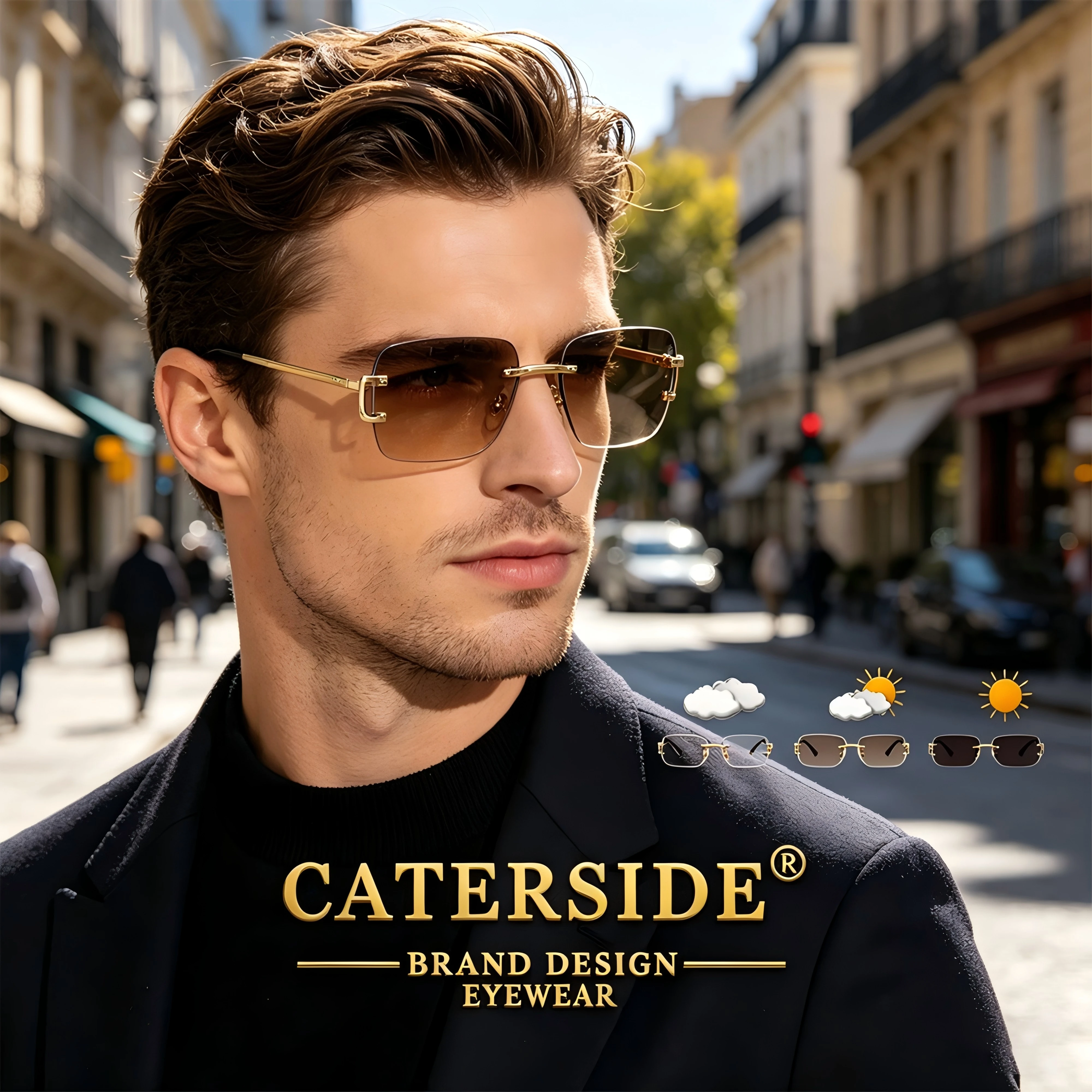 CATERSIDE Square Frameless Men's Sunglasses Premium Metal Small Frame Women's Sun Glasses Outdoor Travel Driving Fashion Glasses
CATERSIDE Square Frameless Men's Sunglasses Premium Metal Small Frame Women's Sun Glasses Outdoor Travel Driving Fashion Glasses
