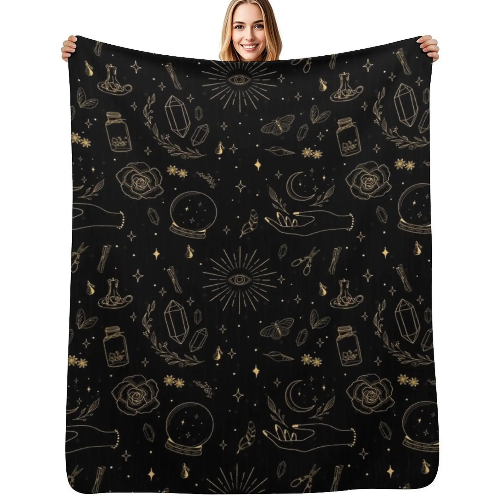 High Vibe Witchy Things (Black) Throw Blanket No Pilling Soft Warm Blanket for Bed
High Vibe Witchy Things (Black) Throw Blanket No Pilling Soft Warm Blanket for Bed