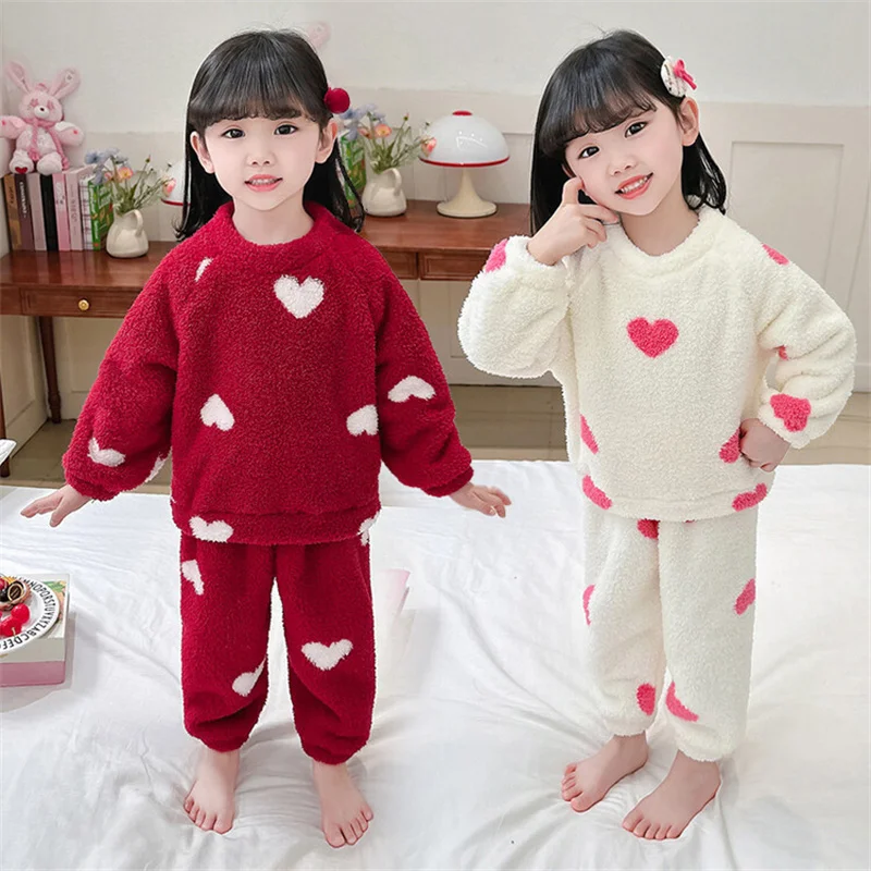 Children's Pajamas Sets Girls Autumn Winter Plus Velvet Thickened Suits Princess Padded Flannel Homewear Tops+Pants 2Pcs Outfits
Children's Pajamas Sets Girls Autumn Winter Plus Velvet Thickened Suits Princess Padded Flannel Homewear Tops+Pants 2Pcs Outfits