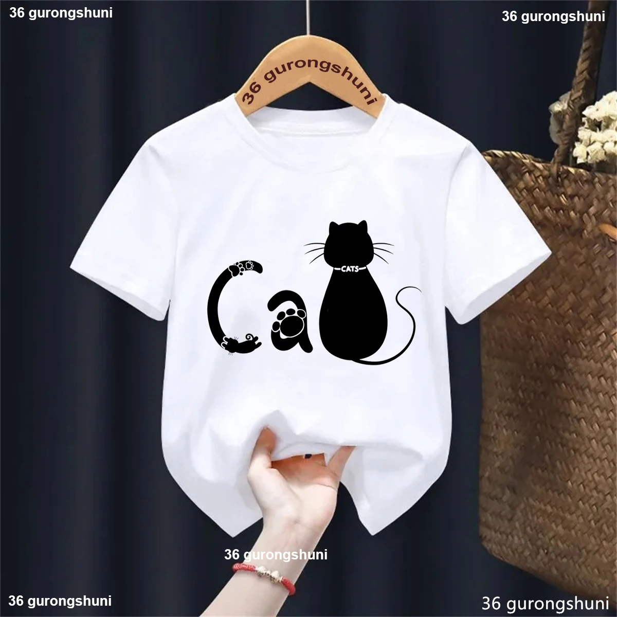 Cute Cat Paw Letter C A Printed T Shirt Girls/Boys Cat Lover Kawaii Kids Clothes Summer Fashion Short Sleeve Solid T-Shirt
Cute Cat Paw Letter C A Printed T Shirt Girls/Boys Cat Lover Kawaii Kids Clothes Summer Fashion Short Sleeve Solid T-Shirt