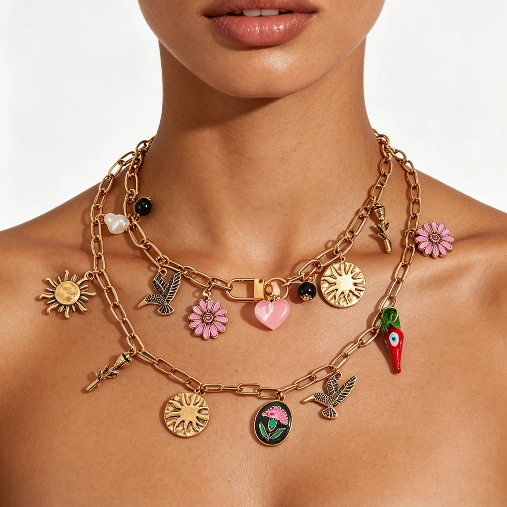 ZAA Double Layer Chain Link Irregular Metal Flower Printing Medal Pendant Necklace Vintage Statement Jewelry Trendy Accessories
ZAA Double Layer Chain Link Irregular Metal Flower Printing Medal Pendant Necklace Vintage Statement Jewelry Trendy Accessories