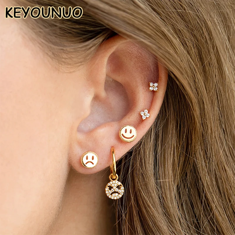 KEYOUNUO Gold Plated Cartoon Pattern Stud Earrings For Women Zircon Dangle Drop Earrings Fashion Party Wedding Jewelry Wholesale
KEYOUNUO Gold Plated Cartoon Pattern Stud Earrings For Women Zircon Dangle Drop Earrings Fashion Party Wedding Jewelry Wholesale