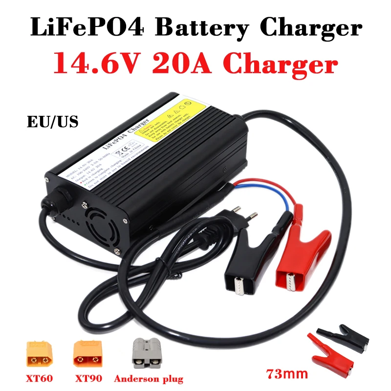 14.6V 20A Lifepo4 Smart Charger 100-240V 4S 12V 20A High Power Charger for 12.8V Lifepo4 Battery Pack with Fan Aluminum Case
14.6V 20A Lifepo4 Smart Charger 100-240V 4S 12V 20A High Power Charger for 12.8V Lifepo4 Battery Pack with Fan Aluminum Case