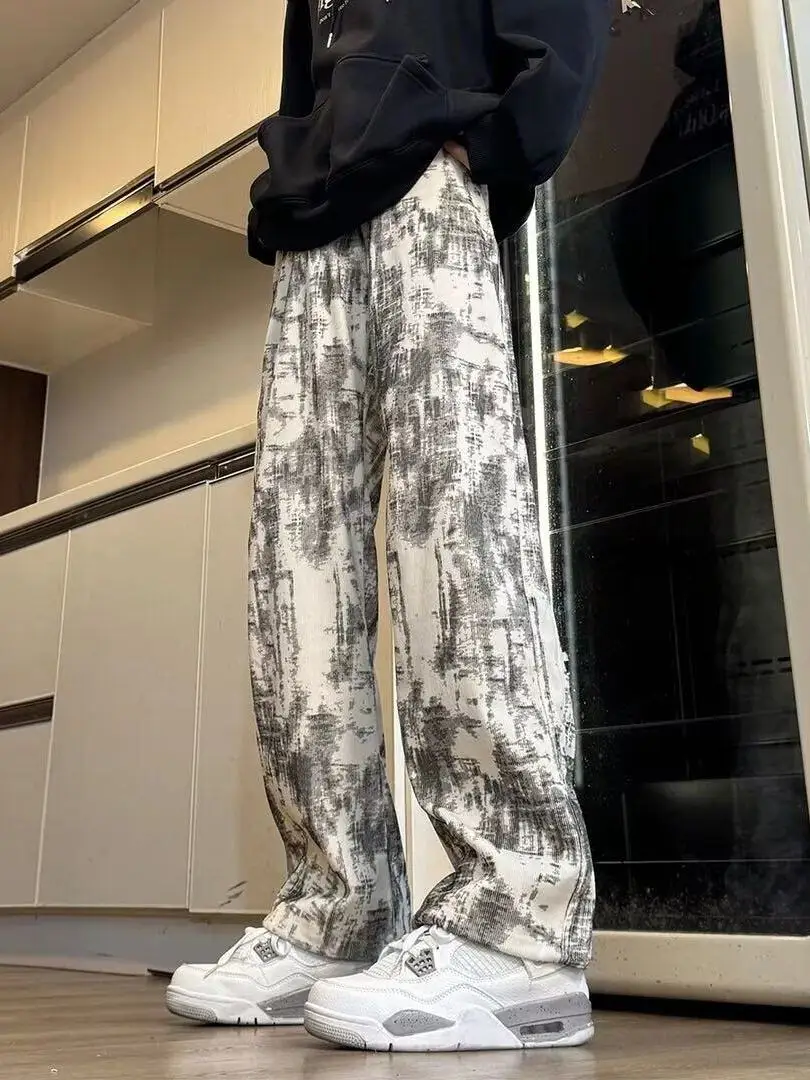 Retro Dyed Wide Leg Men's Faion Sports Casual Pants Straight Leg Spring Summer Leisure Trousers Faionable Youthwear
Retro Dyed Wide Leg Men's Faion Sports Casual Pants Straight Leg Spring Summer Leisure Trousers Faionable Youthwear