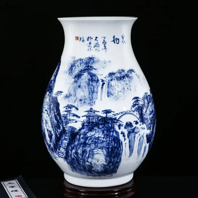 X5-8 Ceramic Small Vase Blue and White Porcelain Hand-painted Peony Lotus Landscape Ornament Decoration
X5-8 Ceramic Small Vase Blue and White Porcelain Hand-painted Peony Lotus Landscape Ornament Decoration