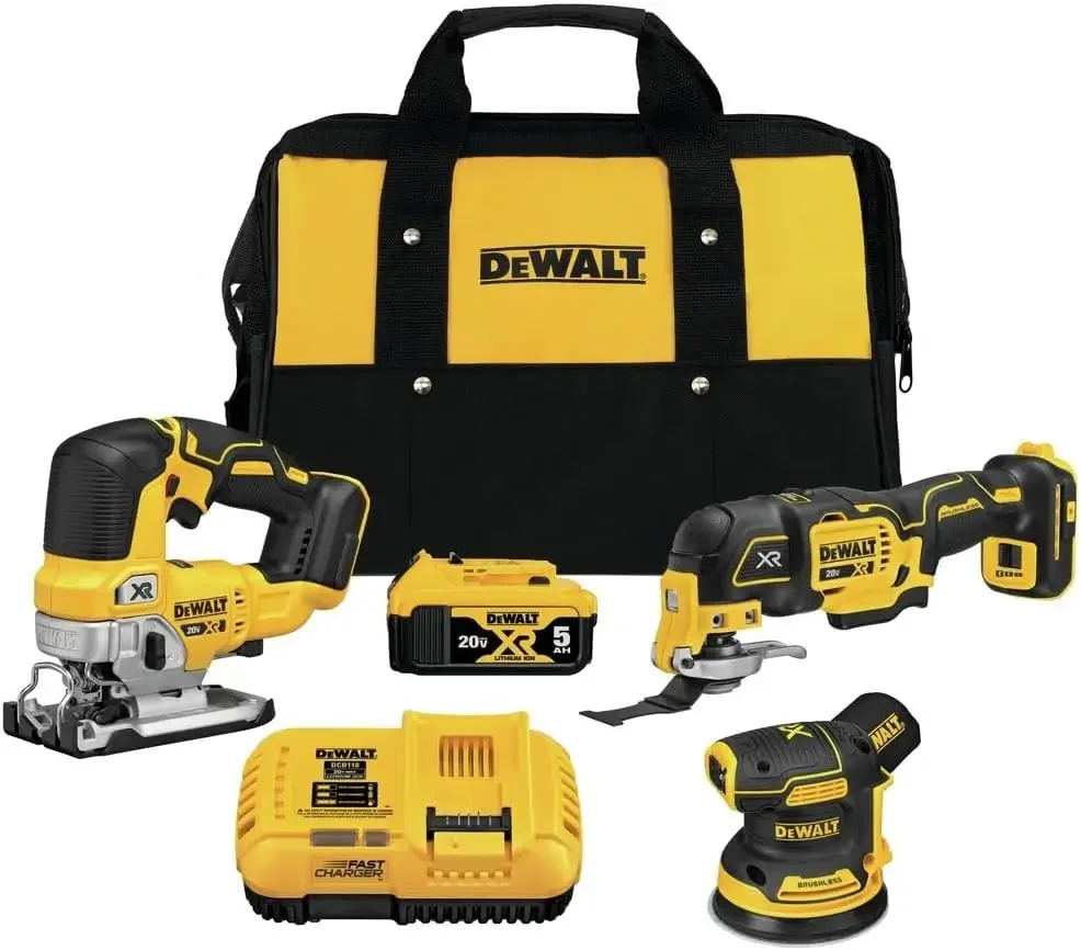 DEWALT 20V MAX Power Tool Combo Kit, Cordless Woodworking 3-Tool Set with 5ah Battery and Charger (DCK300P1)
DEWALT 20V MAX Power Tool Combo Kit, Cordless Woodworking 3-Tool Set with 5ah Battery and Charger (DCK300P1)