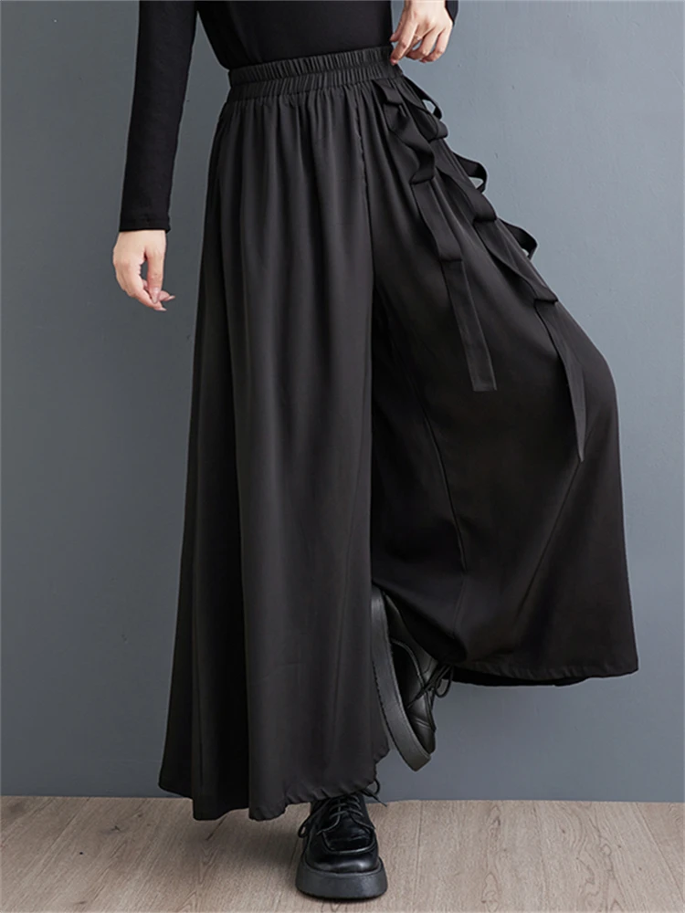 2024 Spring Autumn Vintage Black Solid Color High Elastic Waist Wide Leg Pants Women Casual Loose Trousers Fashion Streetwear
2024 Spring Autumn Vintage Black Solid Color High Elastic Waist Wide Leg Pants Women Casual Loose Trousers Fashion Streetwear