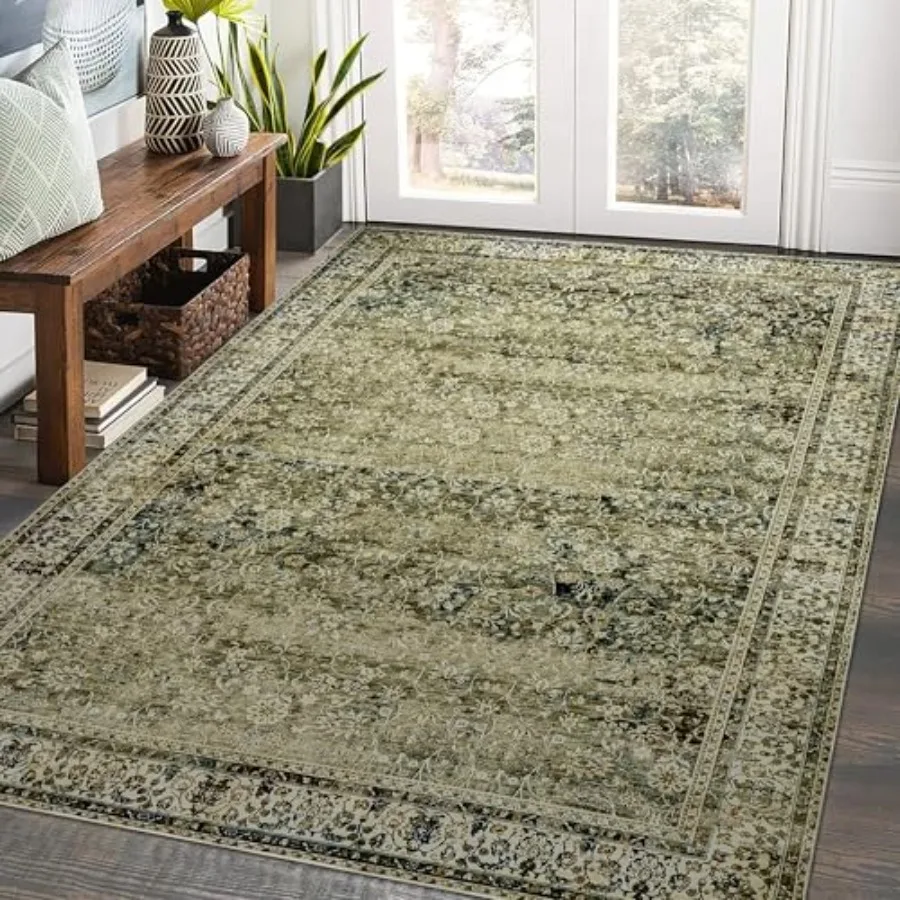 Olive Green Boho Area Rug 5 x 7 for Living Room Washable Faux Wool Low Pile Stain Resistant Rubber Backed Cottagecore Neutral B
Olive Green Boho Area Rug 5 x 7 for Living Room Washable Faux Wool Low Pile Stain Resistant Rubber Backed Cottagecore Neutral B
