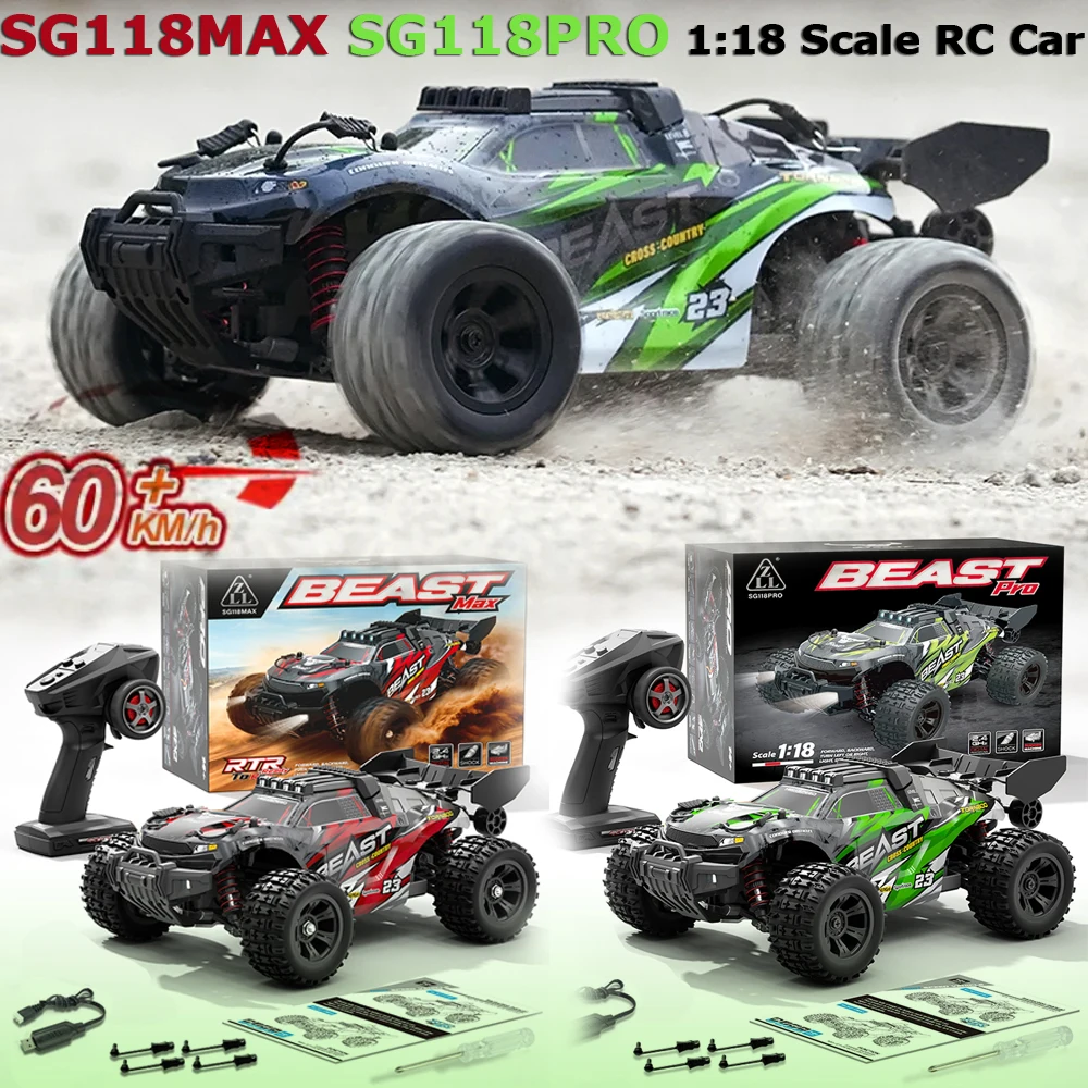 ZLL SG118MAX SG118PRO 1:18 60KM/H 2.4G RC Car 4WD Brushless Electric High Speed Off-Road Remote Control Toys Christmas Gifts
ZLL SG118MAX SG118PRO 1:18 60KM/H 2.4G RC Car 4WD Brushless Electric High Speed Off-Road Remote Control Toys Christmas Gifts