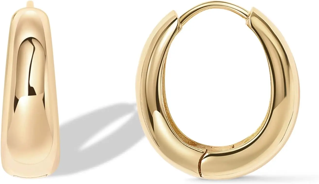 Серьги-кольца из серебра 925 пробы с позолотой 14K, маленькие, массивные | Толстые легкие золотые серьги-кольца для женщин
Серьги-кольца из серебра 925 пробы с позолотой 14K, маленькие, массивные | Толстые легкие золотые серьги-кольца для женщин