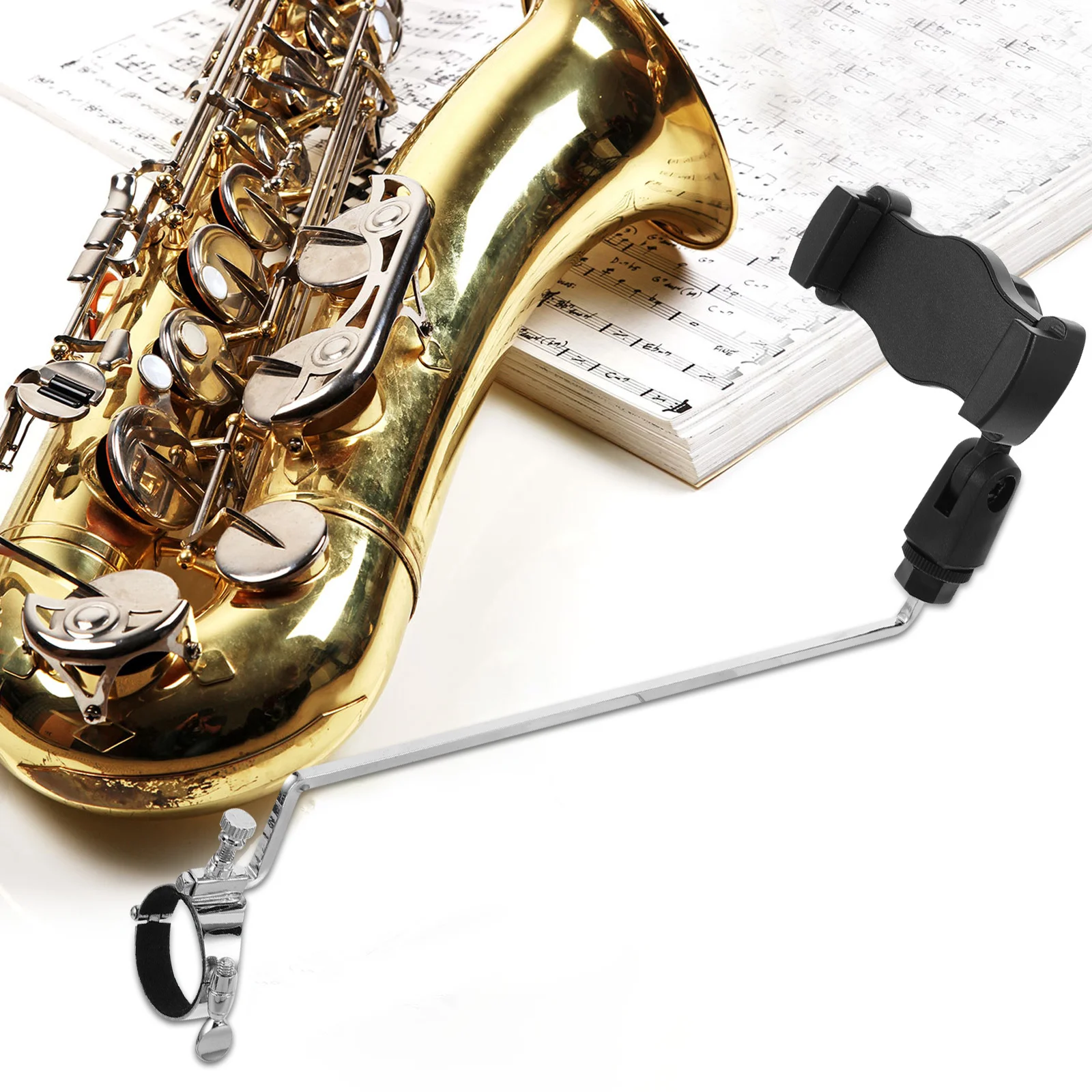 Universal Clarinet Phone Mount Adjustable Metal Long Arm Clip for Sheet Music Practice Performance Phone Lyre Alto Sax Lyre Clip
Universal Clarinet Phone Mount Adjustable Metal Long Arm Clip for Sheet Music Practice Performance Phone Lyre Alto Sax Lyre Clip