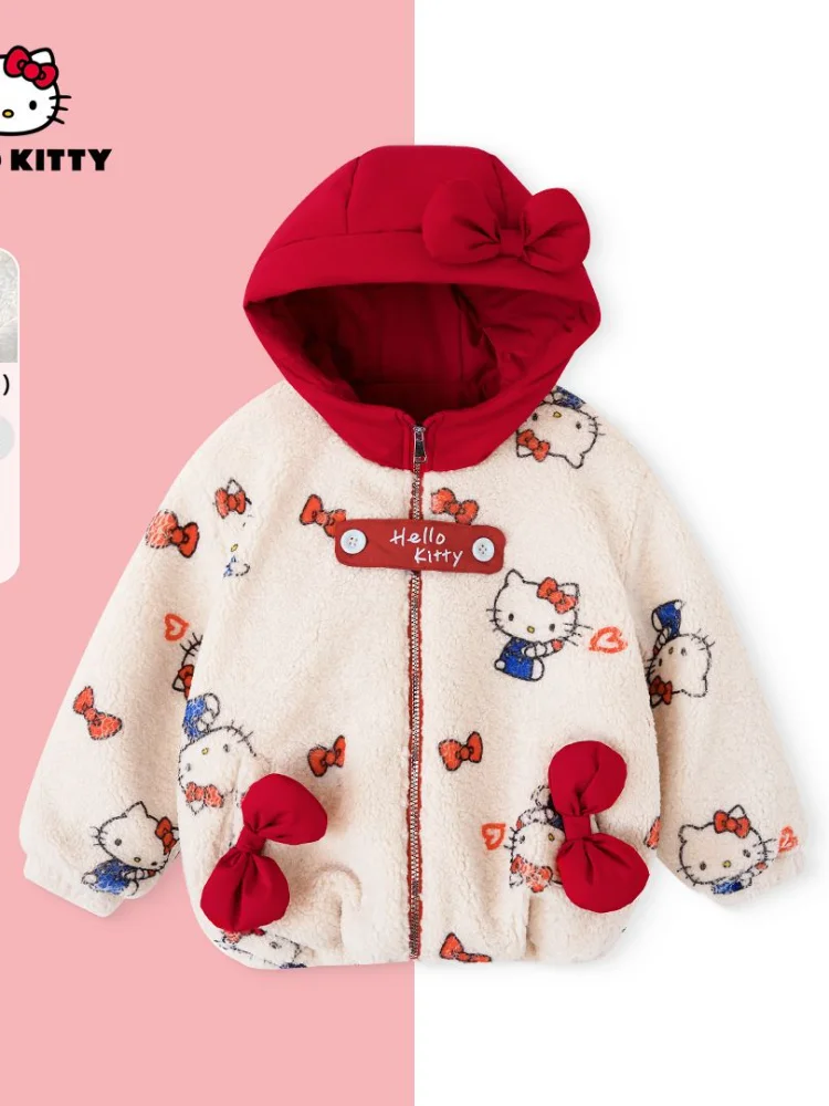 Sanrio Hello Kitty Girls Thiened Хлопковая бархатная куртка с капюшоном с героями мультфильмов, осень-зима, Новое поступление, дышащее длинное пальто све
Sanrio Hello Kitty Girls Thiened Хлопковая бархатная куртка с капюшоном с героями мультфильмов, осень-зима, Новое поступление, дышащее длинное пальто све