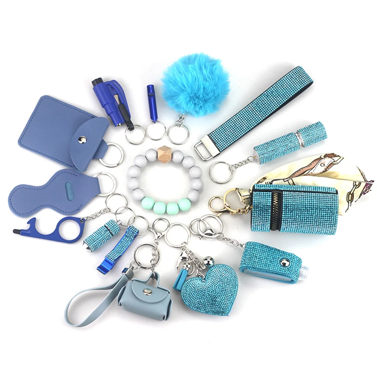 AOA-Keychain Pendant Set for Woman with Pom Pom Ball,Lip Balm Lanyard,Whistle,Travel Bottle Holder,Bottle Open Blue
AOA-Keychain Pendant Set for Woman with Pom Pom Ball,Lip Balm Lanyard,Whistle,Travel Bottle Holder,Bottle Open Blue