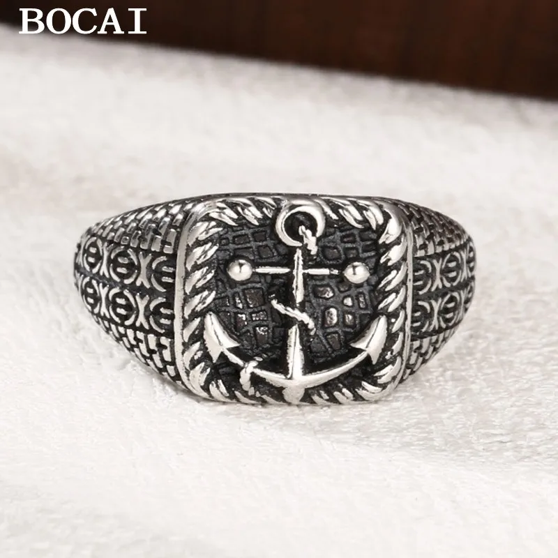 BOCAI S925 Sterling Silver Vintage Personality Boat Anchor Open Ring Men's And Women's Gift
BOCAI S925 Sterling Silver Vintage Personality Boat Anchor Open Ring Men's And Women's Gift