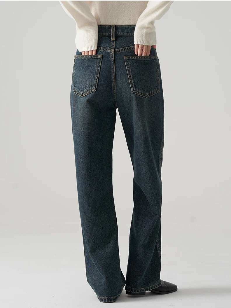 High Waist Flared Jeans Women's Blue Fleece Lined Straight Leg Long Pants Floor Length Loose Fit Denim Trousers
High Waist Flared Jeans Women's Blue Fleece Lined Straight Leg Long Pants Floor Length Loose Fit Denim Trousers