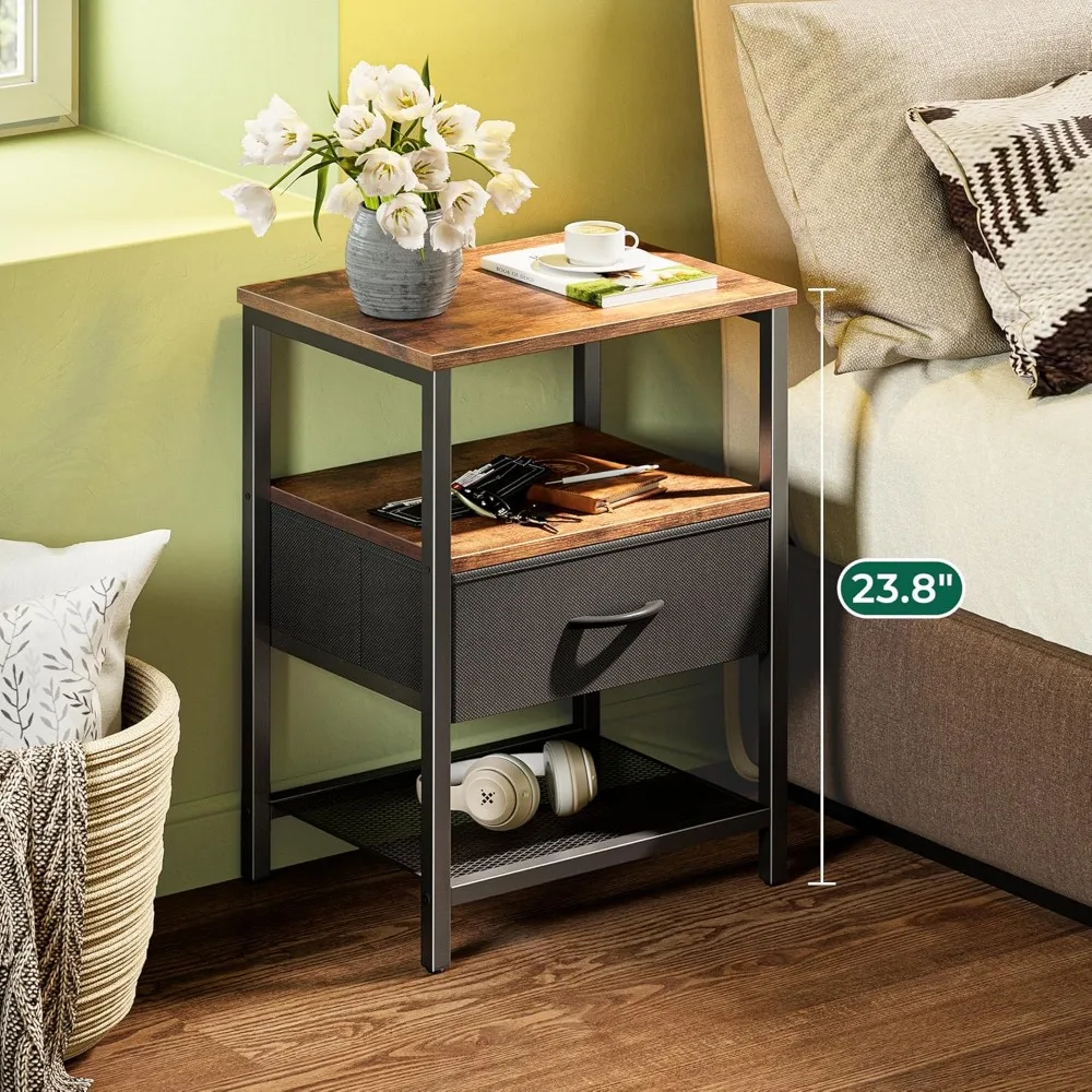 Night Stand with Fabric Drawer, Side Table with Mesh Shelf, Bedroom Nightstand, Fabric Drawer Dresser
Night Stand with Fabric Drawer, Side Table with Mesh Shelf, Bedroom Nightstand, Fabric Drawer Dresser
