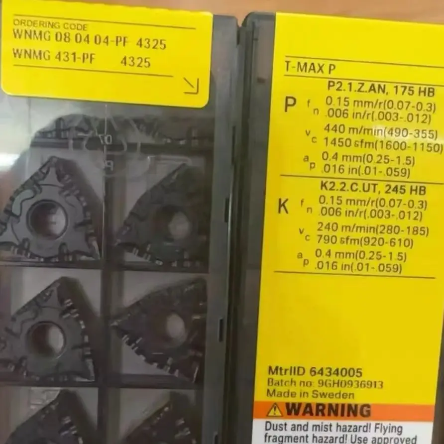 WNMG080404-PF 4325 /Alloy blade 10 PCS
WNMG080404-PF 4325 /Alloy blade 10 PCS