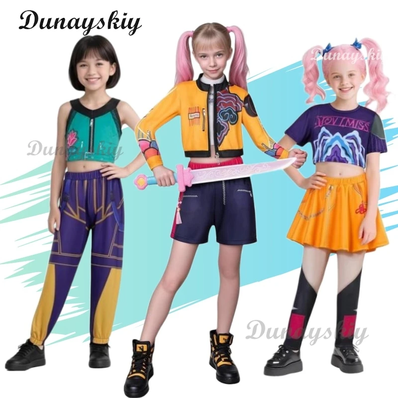 Новинка 2025 года, костюм K-Pop Mira Rumi Zoey Demon Hunters для девочек на Хэллоуин, сценический костюм с 3D принтом, одежда для ролевых игр
Новинка 2025 года, костюм K-Pop Mira Rumi Zoey Demon Hunters для девочек на Хэллоуин, сценический костюм с 3D принтом, одежда для ролевых игр