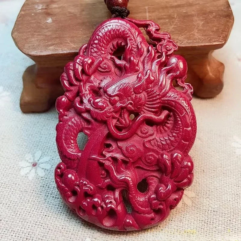 Chinese Dragon Cinnabar Pendant with Purple Gold Sand Raw Ore Natural Cinnabar Hollow Domineering Dragon Pendant Necklace
Chinese Dragon Cinnabar Pendant with Purple Gold Sand Raw Ore Natural Cinnabar Hollow Domineering Dragon Pendant Necklace