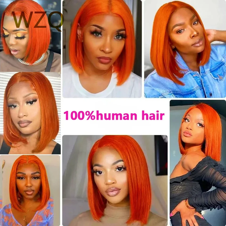 Ginger 13x4 Lace Front Human Hair Wigs 180% Density Lace Frontal Wig Orange Colored Human Hair Wigs Straight Short Bob Wig
Ginger 13x4 Lace Front Human Hair Wigs 180% Density Lace Frontal Wig Orange Colored Human Hair Wigs Straight Short Bob Wig