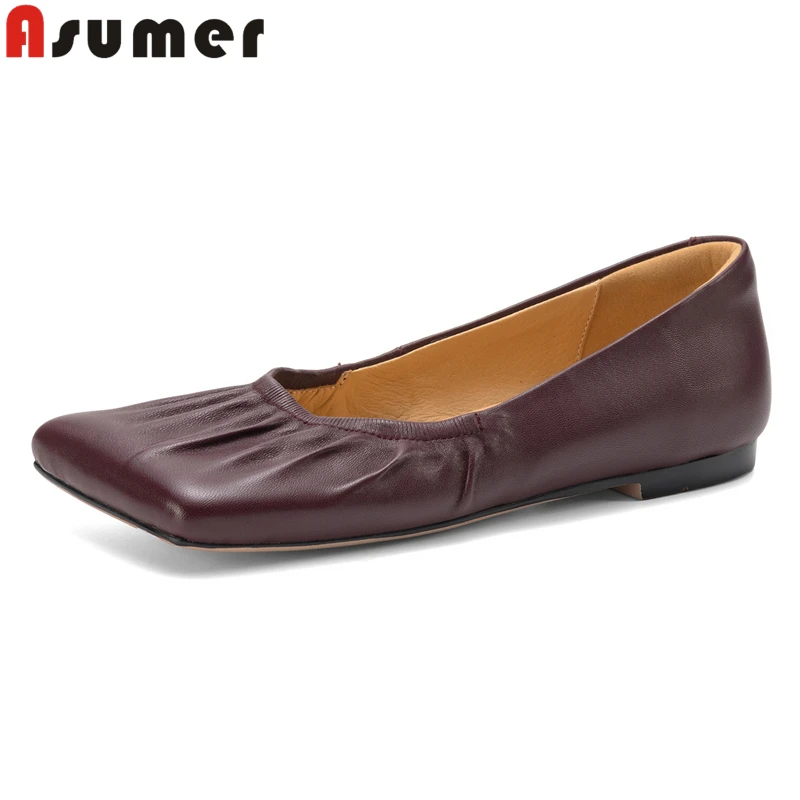 ASUMER Size 34-41 New Genuine Leather Shoes Women Flats Square Toe Spring Summer Ladies Flat Shoes Party Dress Shoes Footwear
ASUMER Size 34-41 New Genuine Leather Shoes Women Flats Square Toe Spring Summer Ladies Flat Shoes Party Dress Shoes Footwear