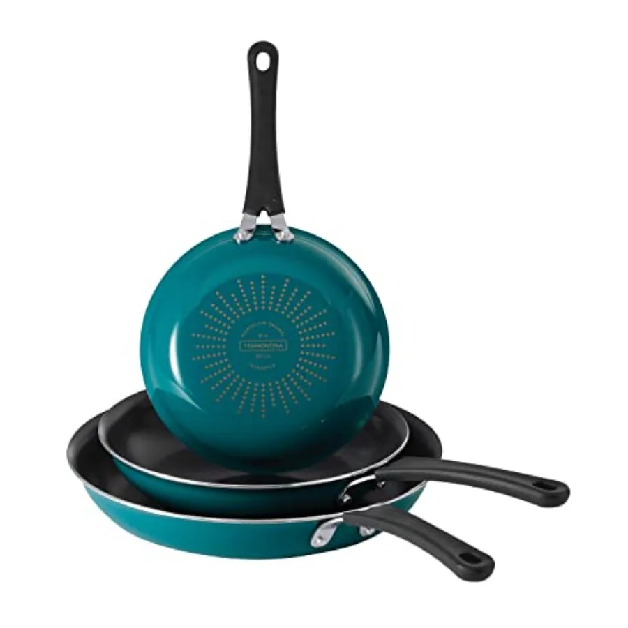 Porcelain Enamel Non Stick 3-Pack Frying Pans, Skillet Set with Reinforced Nonstick Coating, Dishwasher and Oven Safe Teal
Porcelain Enamel Non Stick 3-Pack Frying Pans, Skillet Set with Reinforced Nonstick Coating, Dishwasher and Oven Safe Teal