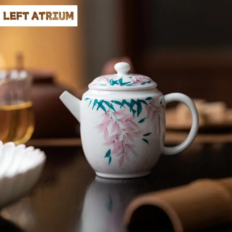 140ml Hand-painted Wisteria Flower Autumn Kettle Teapot Ancient Tea Infuser Pot Tea Soaking Kettle With Filter Tea Services Gift
140ml Hand-painted Wisteria Flower Autumn Kettle Teapot Ancient Tea Infuser Pot Tea Soaking Kettle With Filter Tea Services Gift