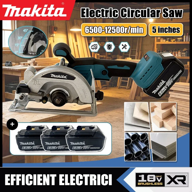 Makita High Power 5-Inch Brushless Rechargeable Cordless Circular Saw Electric Lithium 125mm Portable Cutting Machine
Makita High Power 5-Inch Brushless Rechargeable Cordless Circular Saw Electric Lithium 125mm Portable Cutting Machine